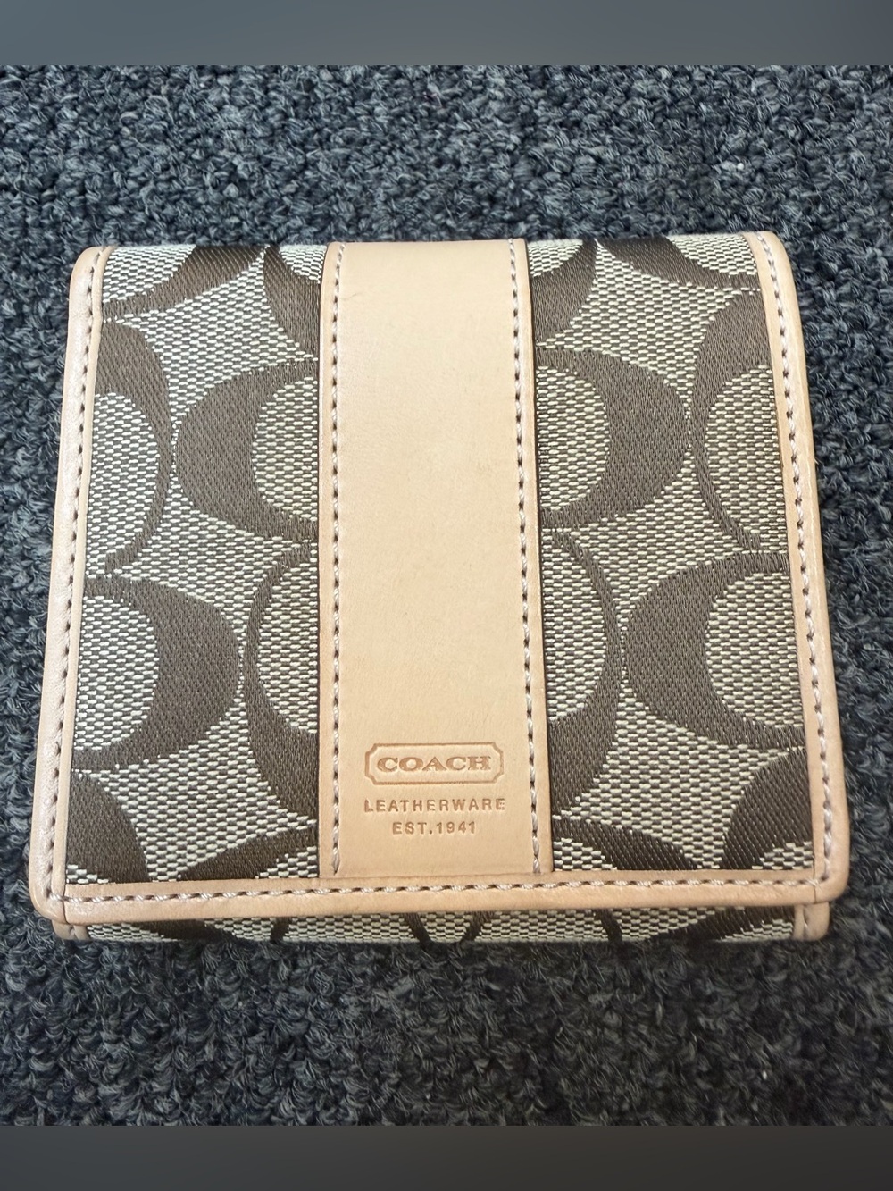 Coach Signature Mini Wallet Khaki 6056